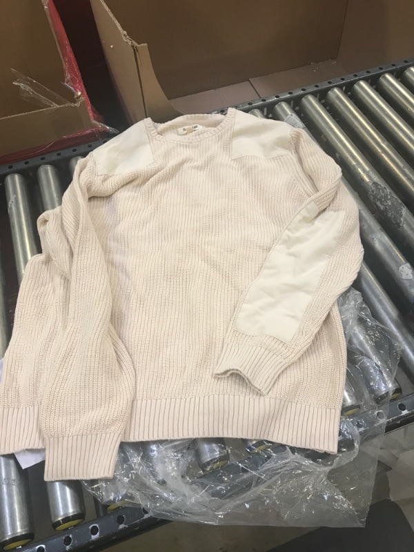 Photo 2 of Goodthreads Men's Soft Cotton Military Sweater CREAM XL TALL
