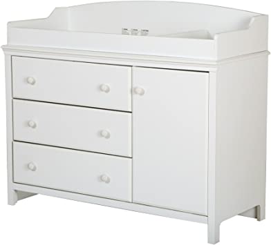 Photo 1 of South Shore Furniture 3250333 South Shore Convertible Changing Table with Storage Drawers and Removable Changing Station, Pure White-- BOX 1 ONLY -MISSING BOX 2-
