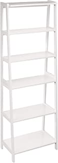Photo 1 of Amazon Basics Rubberwood 5-Shelf Ladder Bookcase - White
