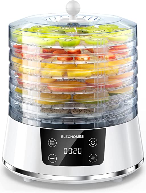 Photo 1 of Food Dehydrator, Elechomes Upgraded 6-Tray Dryer for Beef Jerky, Meat, Fruit , Dog Treats, Herbs Vegetable, Digital Time & Temperature Control, Overheat Protection Fruit Roll Sheet Included, BPA Free

