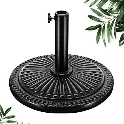 Photo 1 of FRUITEAM 22-lbs Patio Umbrella Base 15" Round Table Umbrella Base Stand, Weather-Resistant Outdoor Market Umbrella Stand Holder for Yard/Garden/Deck Porch