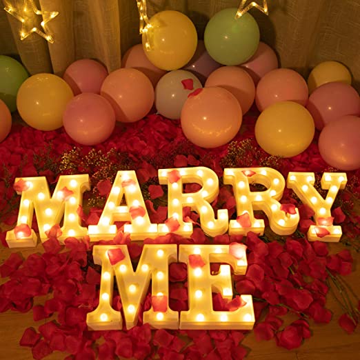 Photo 1 of  Marry ME Decorative Plastic LED Marquee Letter Light