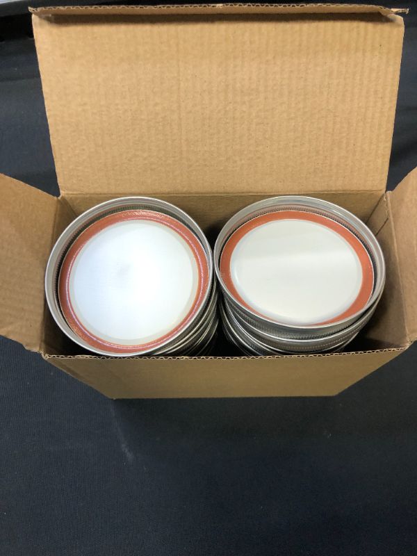 Photo 1 of 86 MM WIDE MOUTH CANNING LIDS AND RINGS SET OF 12
