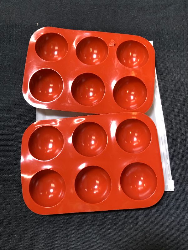 Photo 2 of 2 Pcs 1 inch Food Silicone Small Sphere Ball Corners Mold Small 6 Half Circle Holes Thick Chocolate Silicone Mold For Cake,Desserts,Jelly, Pudding, Handmade Soap, Round Shape
