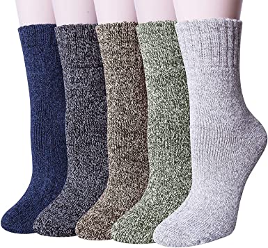 Photo 1 of 5 Pairs Womens Winter Warm Knit Wool Casual Crew Socks ONE SIZE
