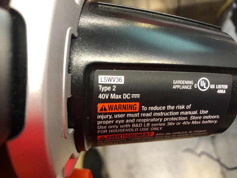 Photo 6 of BLACK+DECKER 40V MAX Blower/Vacuum with Extra Battery, 2.0-Ah (LSWV36 & LBX2040)
