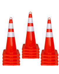 Photo 1 of 12 pcs Plastic traffic safety road cones - 28 inch orange traffic parking cones 