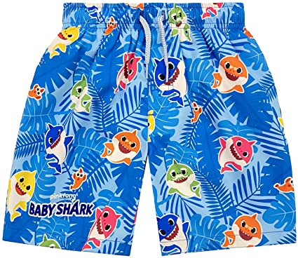 Photo 1 of 4 PACK Baby Shark Daddy Shark Mommy Shark Toddler Boys Swim Trunks Bathing Suit Blue 2T
