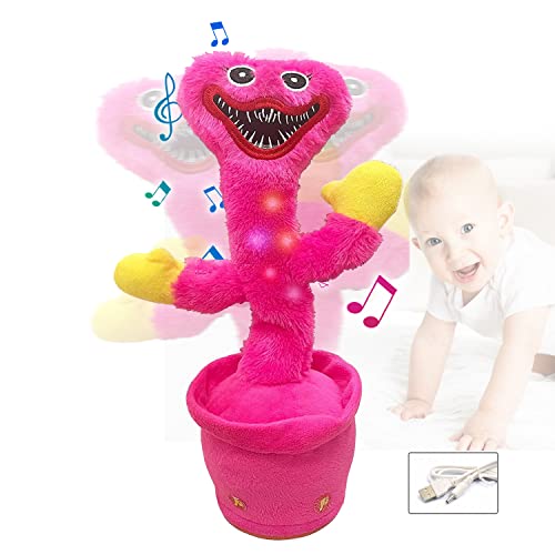 Photo 1 of 2022 New Talking Dancing Cactus Huggy wuggy Toy,Talking Repeat Singing Electric Dancing Cactus Huggy wuggy Plush,120 Pcs Songs for Baby 15S Record Your Sound Sing+Repeat+Dancing+Recording+LED(Pink)
