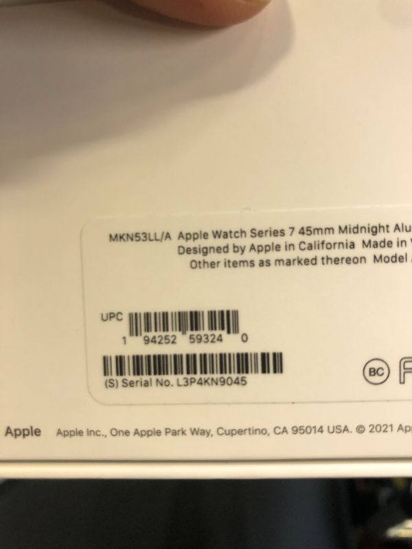 Photo 10 of Apple Watch Series 7 GPS, 45mm Midnight Aluminum Case with Midnight Sport Band (factory sealed)