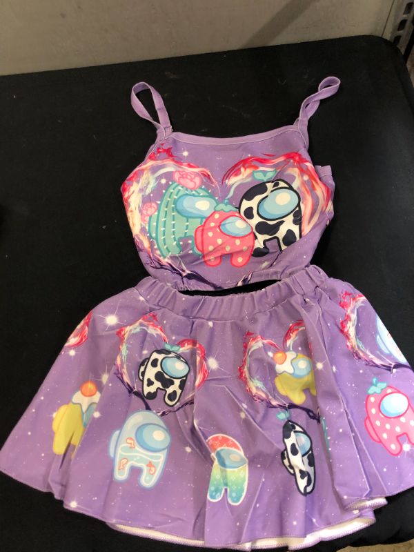 Photo 1 of girls two piece bathing suit 
size 140