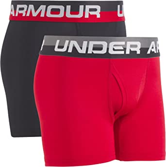 Photo 1 of Boys 7-20 Under Armour 2-Pack Performance Boxer Briefs, Boy's, Size: XL, Red
