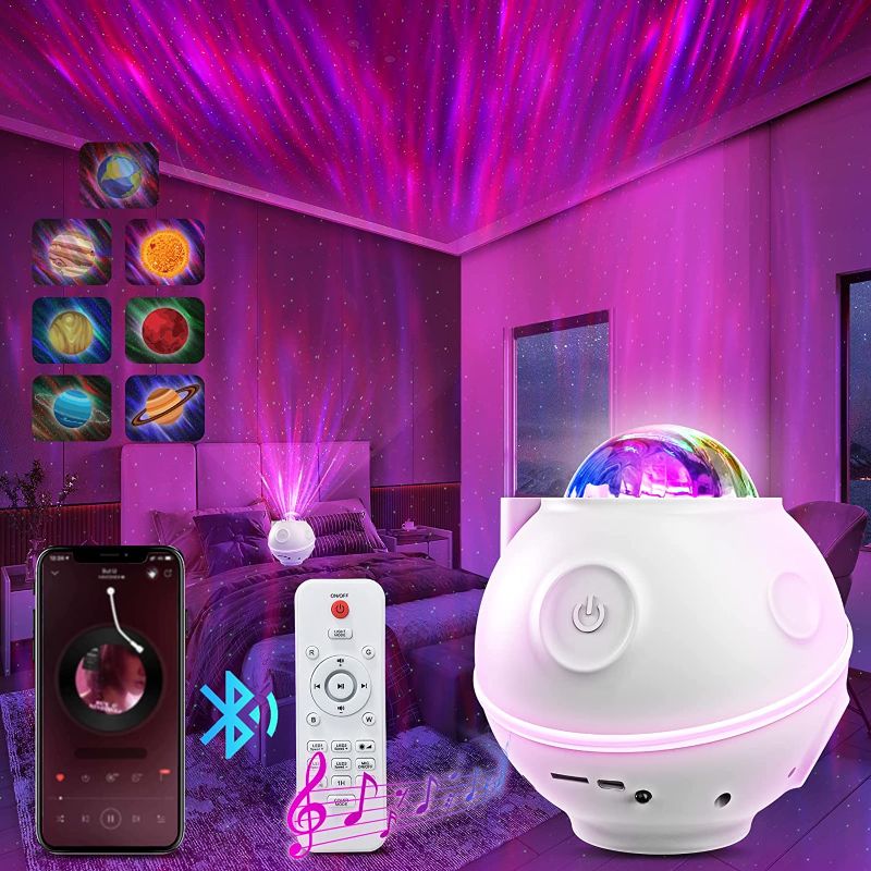 Photo 1 of BiGosh Galaxy Projector, 3 in 1 Star Aurora Planets Projector Night Light with Remote Touch Control Sky Projector Nebula Color Changing Lamp Built-in Bluetooth Speaker for Child Kids Adults Gifts