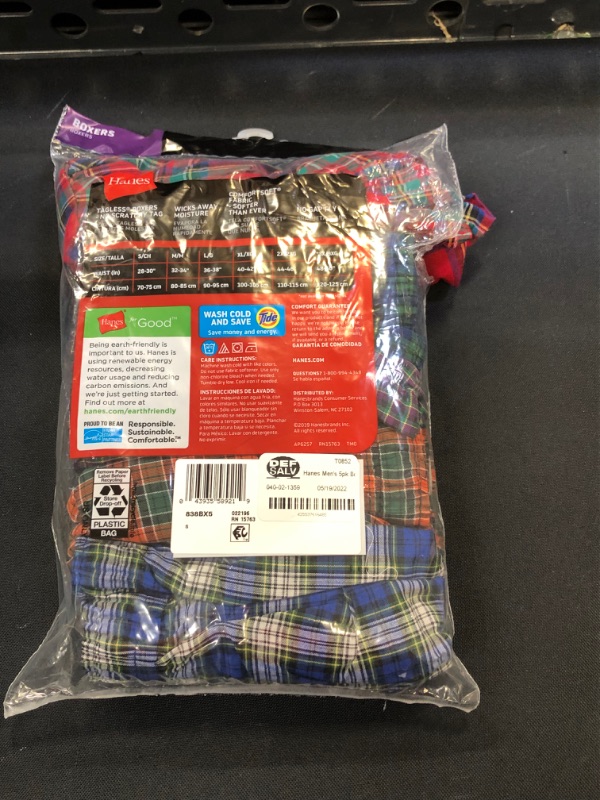 Photo 3 of Hanes Men's 5pk Boxer Shorts Tartan - Colors May Vary SMALL

