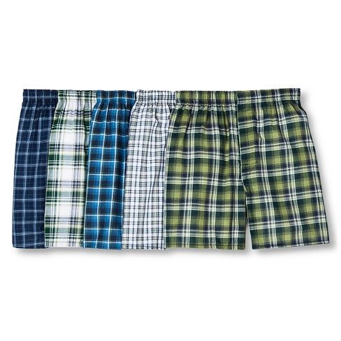 Photo 1 of Hanes Men's 5pk Boxer Shorts Tartan - Colors May Vary SMALL

