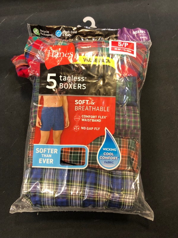 Photo 2 of Hanes Men's 5pk Boxer Shorts Tartan - Colors May Vary SMALL

