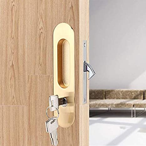 Photo 1 of 
Fdit Zinc Alloy Invisible Sliding Door Latch Locks with 3 Keys for Bathroom Kitchen