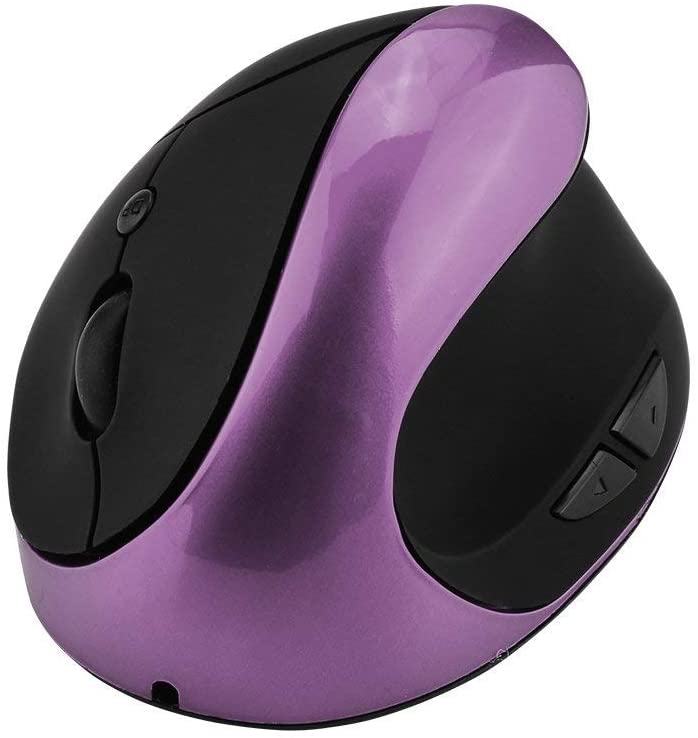 Photo 1 of Wireless Mouse 2.4G Ergonomic Vertical Optical Mouse with Nano Receiver,4 Adjustable DPI 800/1200/ 1600/2400,Rechargeable Li-Battery,6 Buttons for Computer,Notebook, PC, Laptop, MacBook(Purple)