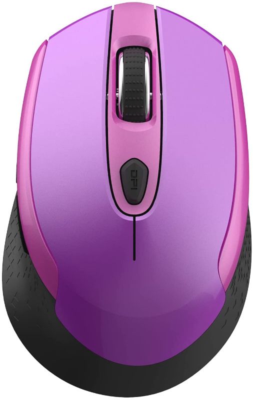 Photo 1 of RaceGT Wireless Computer Mouse, 2.4G Silent Cordless Mouse for Laptop, Mouse with 6 Buttons and 3 Adjustable DPI for Laptop, Deskbtop, MacBook , PC (Purple)