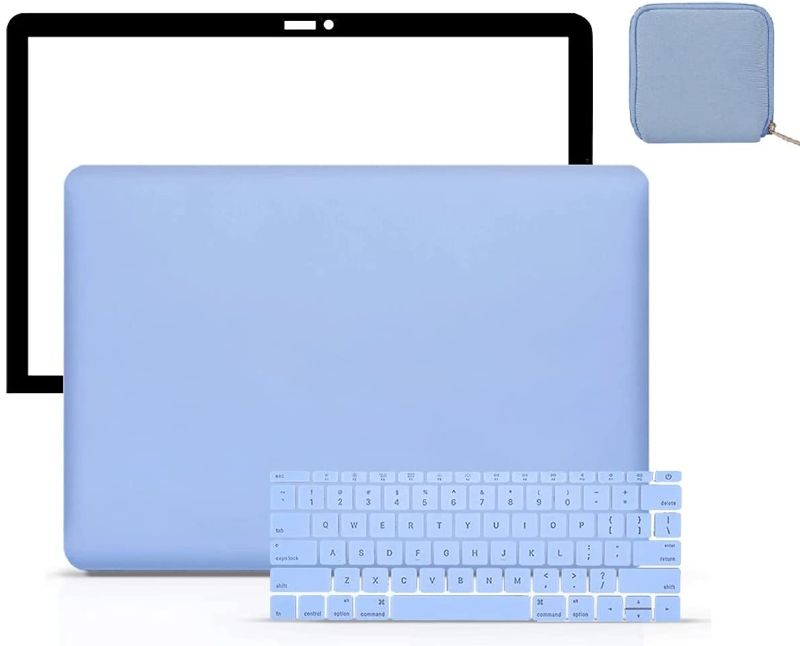 Photo 1 of RITAYAN Compatible with MacBook Air 13 inch CASE (2017,2016,2015,2014,2013,2012,2011,2010 Release) A1369/A1466 Plastic Hard Shell + Pouch + Keyboard Cover + Screen Protector (Serenity Blue)
