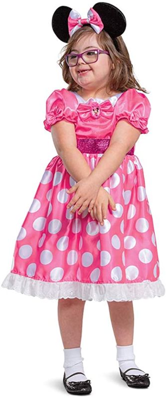 Photo 1 of Minnie Mouse Costume for Kids, Official Adaptive Disney Minnie Costume with Accessibility Features MEDIUM AGS 7 - 8 
