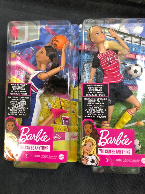 Photo 3 of Barbie? Made to Move? Basketball Player Doll / Barbie Made to Move Posable Soccer Player Doll ( 2 PACK BARBIES  

