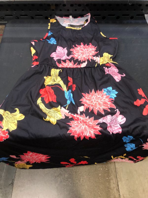 Photo 1 of WOMENS SIZE SMALL BLACK WITH COLORFUL PATTERN DRESS 