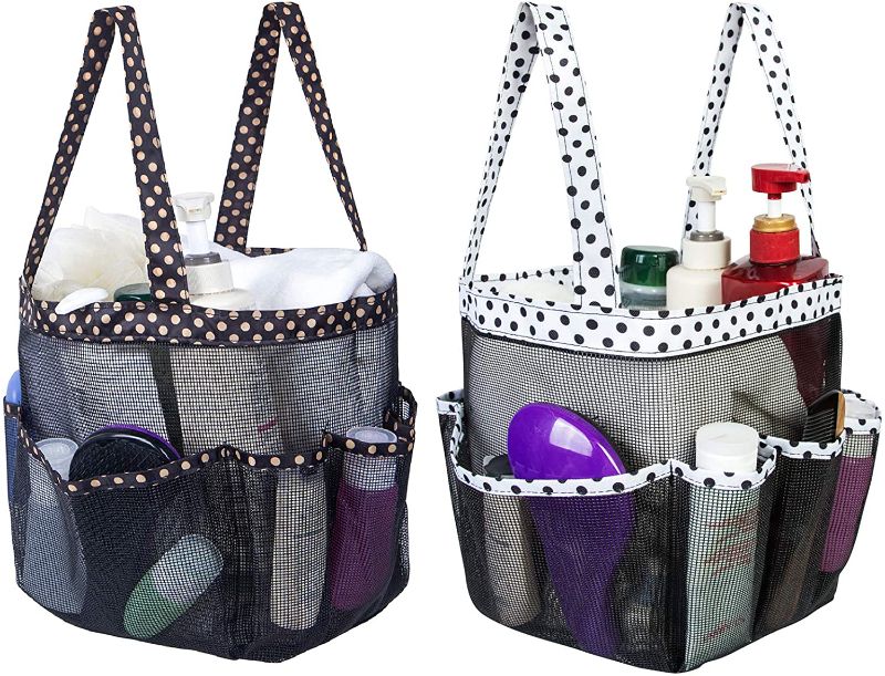 Photo 1 of Attmu 2 Pack Portable Mesh Shower Caddy Dorm with 8 Mesh Storage Pockets, Quick Dry Waterproof Shower Tote Bag Oxford