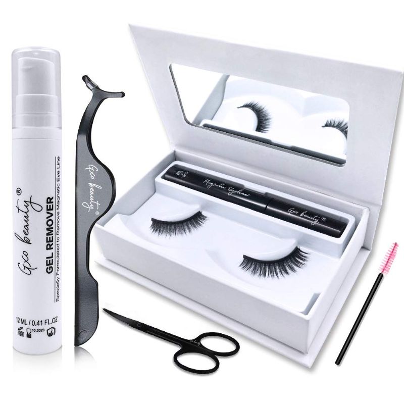 Photo 1 of Magnetic Eyelashes with Eyeliner Kit- Reusable 3D False Lashes Natural Look & Waterproof Magnetic Eye Liner with Makeup Remover Gel & Accessories, Easy to Wear