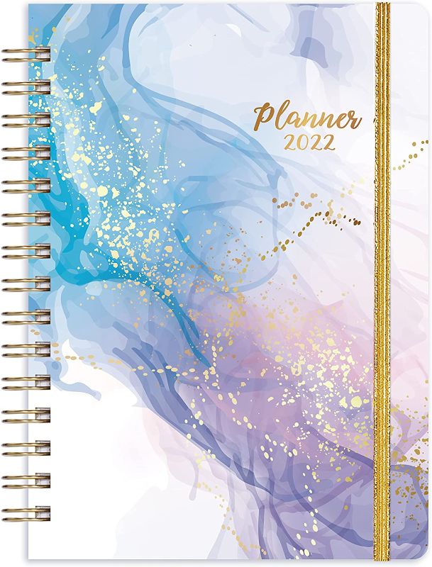 Photo 1 of Planner 2022 - Weekly & Monthly Planner 2022 , 6.3" x 8.4", Jan. 2022 - Dec. 2022, Planner 2022 with Flexible Cover, Elastic Closure, Coated Tabs, Inner Pocket, Thick Paper, Twin-Wire Binding(4)