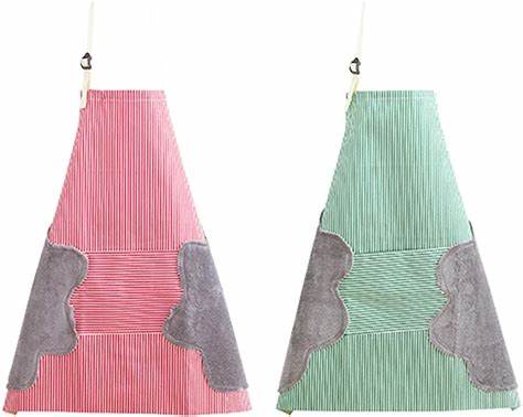 Photo 1 of 2 PCS Waterproof Adjustable Kitchen Women Men Apron with Pockets Towels Bib Cooking RED/GREEN