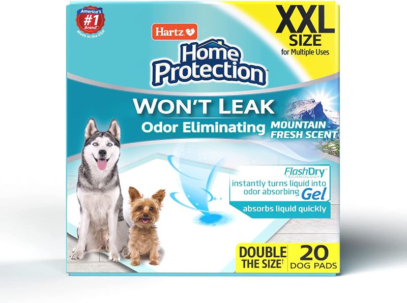 Photo 1 of Hartz Home Protection Mountain Fresh Scent Odor Eliminating XX-Large Dog Pads, 20 Count