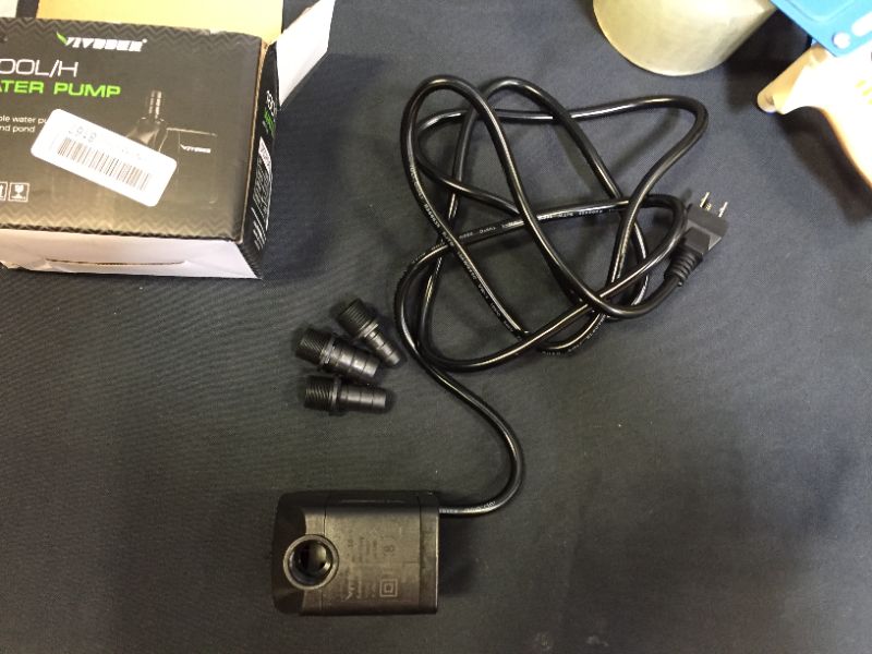 Photo 1 of VIVOSUN 480GPH Submersible Pump(1800L/H, 25W), Ultra Quiet Water Pump with 7.2ft High Lift, Fountain Pump with 5ft Power Cord, 3 Nozzles for Fish Tank, Aquarium, Statuary, Hydroponics
