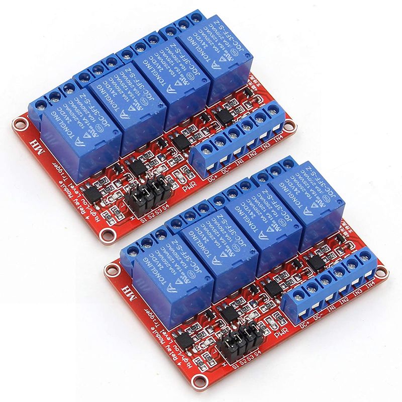 Photo 1 of ANMBEST 2PCS 4 Channel 24V Relay Module with Optocoupler High or Low Level Trigger Expansion Board for Raspberry Pi Arduino
