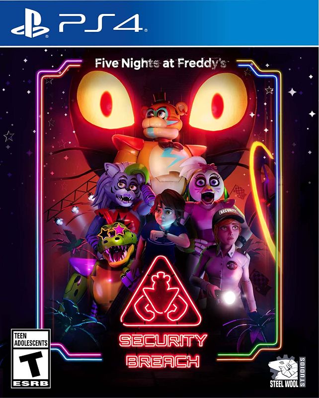 Photo 1 of Five Nights at Freddy's: Security Breach (PS4)--DISC IS DIRTY AND HAS MULTIPLE MINOR SCRATHCES ON BACK---UNABLE TO TEST---BOX HAS STIKCERS ON IT---