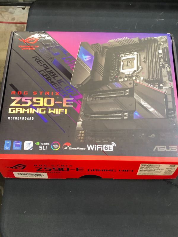 Photo 10 of ROG Strix Z590-E Gaming WiFi 6E LGA 1200(Intel® 11th/10th Gen) ATX Gaming Motherboard (PCIe 4.0, 14+2 Power Stages, DDR4 5333+, Dual Intel® 2.5 Gb LAN,Thunderbolt 4, 4xM.2/NVMe SSD and Aura RGB)---CPU PINS ARE BENT---
