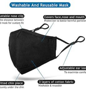 Photo 1 of 12 pack of black fabric face masks