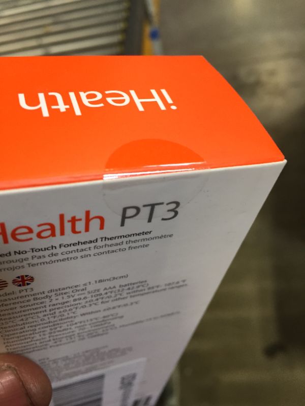 Photo 3 of iHealth No-Touch Forehead Thermometer, Digital Infrared Thermometer for Adults and Kids, Touchless Baby Thermometer with 3 Ultra-Sensitive Sensors, Large LED Display and Gentle Vibration Alert (PT3)
