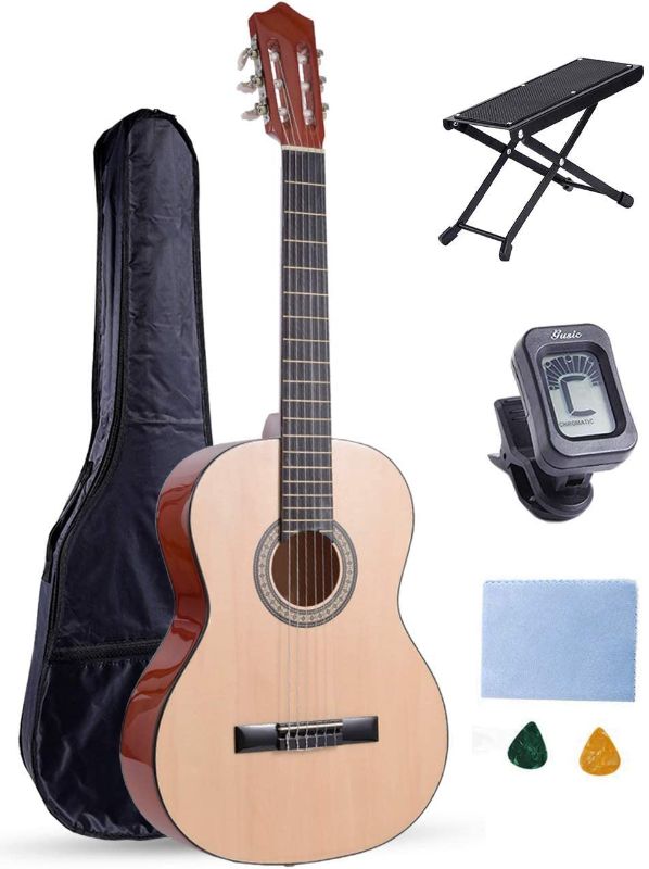 Photo 1 of Classical Guitar Acoustic Guitar for Beginner 39 Inch 4/4 Size Nylon Strings Kid Guitar Bundle Starter Kit