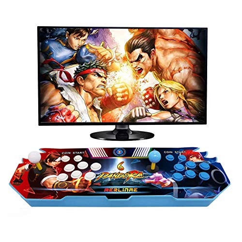 Photo 1 of MERLINAE 3003 Games Arcade Machine, Family Game Pandora's Box 6 Multiplayer Home Joystick,Customized Buttons,Support 1280x720 Full HD,Support PS3,Compatible with HDMI and VGA for Children Gift
