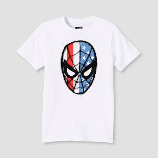 Photo 1 of Boys' Marvel Spider-Man Americana Short Sleeve Graphic T-Shirt - White Large, Pack of 2

