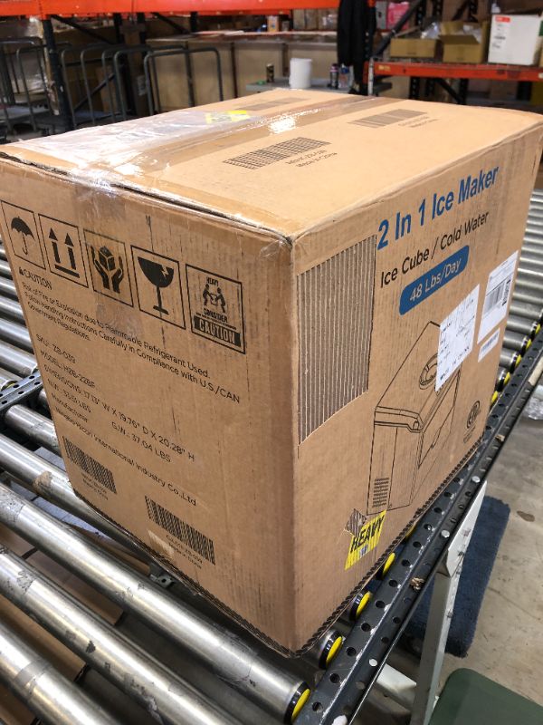 Photo 1 of 2-in-1 Ice Maker with 48lbs of Ice Daily, Scoop, 4.5lbs Storage Basket and Stainless Steel for Tabletop and Countertop
