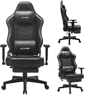 Photo 1 of Gaming Chairs for Adults Computer Chair with Footrest Racing Lumbar Support Gamer Chair Comfy Massage PC Leather Ergonomic Chair High Back Reclining Adjustable Swivel Video Game Chairs