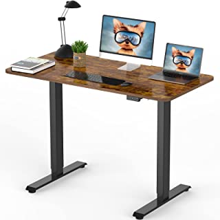 Photo 1 of JOY worker Electric Height Adjustable Standing Desk, 48" x 24" Rustic Whole Piece, Standing Desk with Memory Controller, Quick Assembly for Home Office