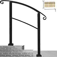 Photo 1 of 3 steps outdoor hand rail, black wrought iron hand rail kit