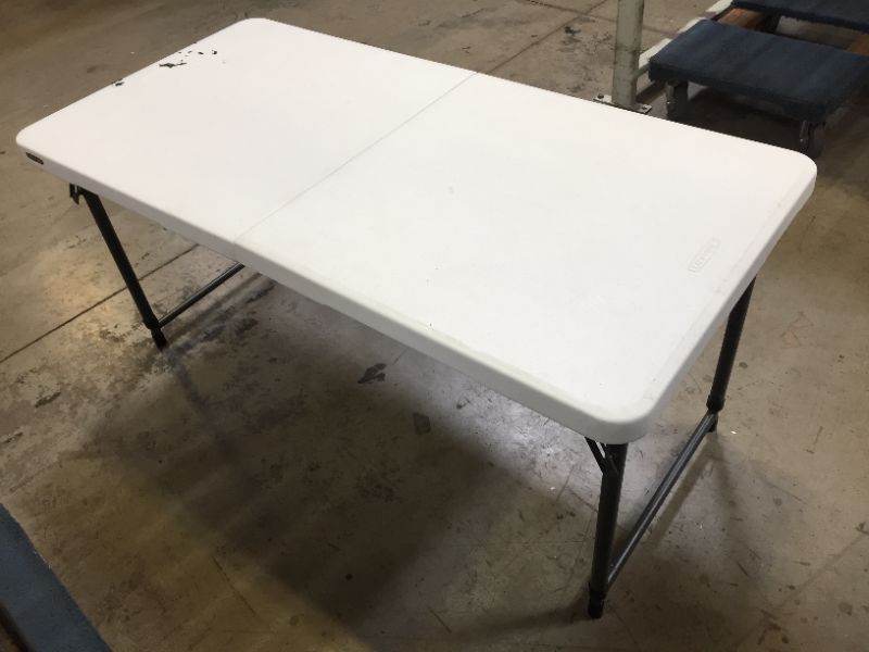 Photo 2 of Lifetime 4428 Height Adjustable Folding Utility Table, White Granite