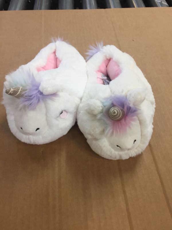 Photo 2 of Girls' Unicorn Slippers - Cat & Jack White M 3 PAIRS