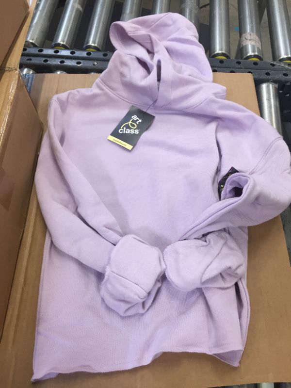 Photo 2 of Kids' Fleece Raw Edge Boxy Hoodie - art class Light Purple XL 3 Pack