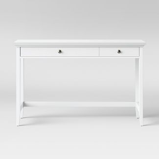 Photo 1 of Carson Wood Writing Desk with Drawers White - Threshold™

