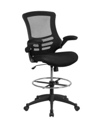 Photo 1 of Flash Furniture  Black Contemporary Adjustable Height Swivel Mesh Drafting Chair
